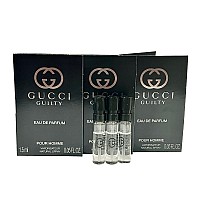 Gucci Guilty Eau De Parfum Sample Perfume Men Edp Spray Pour Homme Mini Small Travel Size 15 Ml 005 Set Of 3