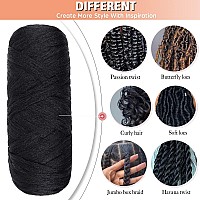 Ruiyok 5 Roll Brazilian Wool Hair Hand Knitting Brazilian Wool For Braiding Hair Natural Black Wool Hair For Crochet Braid Faux