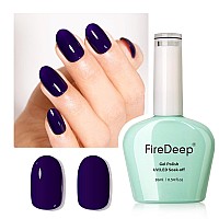 Firedeep Dark Purple Gel Nail Polish 054 Fl Oz Large Bottle Uvled Soak Off Purple Gel Polish For Autumn And Winter