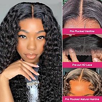 6X4 Deep Wave Lace Front Wigs Human Hair 180 Density Glueless Wigs Human Hair Pre Plucked Pre Cut 6X4 Deep Wave Closure Wig Huma