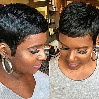 Aiweise Pixie Cut Wig Human Hair Short Human Hair Wigs For Black Women Short Cut Natural Wavy Wigs Human Hair Pixie Wigs Glueles