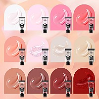 Born Pretty Poly Nail Extension Gel Kit12 Colors Poly Nails Gel Kit Nude Clear Jelly Pink All In One Kit Builder Glue Gel With