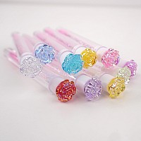 Ilaesh 10 Pcs Spoolie Brushes With Container Mascara Wands With Tube Multicolorassorted Color Diamond Lash Wands Disposab