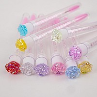 Ilaesh 10 Pcs Spoolies Eyelash Brushes With Container Mascara Wands With Tube Multicolorassorted Color Diamond Lash Wands