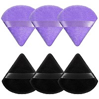 Pimoys 6 Pieces Powder Puff Face Soft Triangle For Loose And Body Powder Velour Makeup Blender Sponge Set Setting Powder Puff B