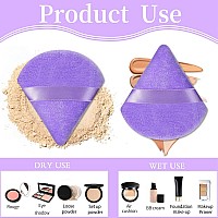 Pimoys 6 Pieces Powder Puff Face Soft Triangle For Loose And Body Powder Velour Makeup Blender Sponge Set Setting Powder Puff B