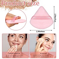 Pimoys 6 Pieces Pink Powder Puff Face Soft Triangle For Loose Powder Velour Makeup Sponge Set Setting Powder Puff Beauty Makeup