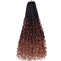 Beverlee 24 Inch Boho Box Braids 8 Packs Goddess Box Braids Crochet Hair Bohemian Hippie Braids Braiding Hair Box Braids With Cu