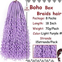 Beverlee 18 Inch Boho Box Braids 8 Packs Goddess Box Braids Crochet Hair Bohemian Hippie Braids Braiding Hair Box Braids With Cu