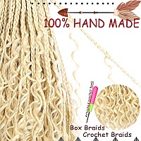 Beverlee 14 Inch Boho Box Braids 8 Packs Goddess Box Braids Crochet Hair Bohemian Hippie Braids Braiding Hair Box Braids With Cu