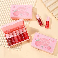 Zarics 6 Colors Lip Tint Stain Korean Lip Gloss Matte Velvet Lip Tint Plumping Lip Stain Multiuse Lip And Cheek Tint Mini Liq