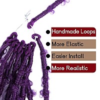 Bohobabe 2 Packs Purple Butterfly Locs Crochet Hair 30 Inch Butterfly Faux Locs Long Black Distressed Locs 2 Packs Purple