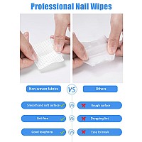 Teoyall Lint Free Nail Wipes 800 Pcs Nonwoven Fabric Nail Cleaning Pads White Lash Extensions Glue Cleaning Wipes Nail Salon S