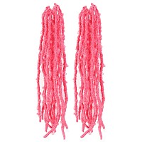 Bohobabe 2 Packs Pink Butterfly Locs Crochet Hair 12 Inch Butterfly Faux Locs Crochet Hair Short Distressed Locs 2 Packs Pink