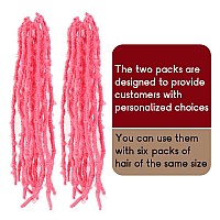 Bohobabe 2 Packs Pink Butterfly Locs Crochet Hair 12 Inch Butterfly Faux Locs Crochet Hair Short Distressed Locs 2 Packs Pink