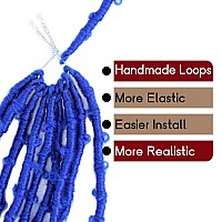 Bohobabe 2 Packs Blue Butterfly Locs Crochet Hair 30 Inch Butterfly Faux Locs Crochet Hair Short Black Distressed Locs2 Pscks