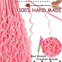 Beverlee 18 Inch Boho Box Braids 8 Packs Goddess Box Braids Crochet Hair Bohemian Hippie Braids Braiding Hair Box Braids With Cu