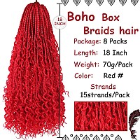 Beverlee 18 Inch Boho Box Braids 8 Packs Goddess Box Braids Crochet Hair Bohemian Hippie Braids Braiding Hair Box Braids With Cu