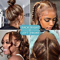 Sfd 360 Highlight Ombre Lace Front Wigs Human Hair Honey Blonde Body Wave Lace Front Wig 180 Density Pre Plucked 360 Hd Transpar