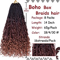 Beverlee 14 Inch Boho Box Braids 8 Packs Goddess Box Braids Crochet Hair Bohemian Hippie Braids Braiding Hair Box Braids With Cu