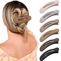 French Concord No Slip Hair Clips 6Pcs Curved Volume Strong Hold Clips For Women Girls Matt Medium 4