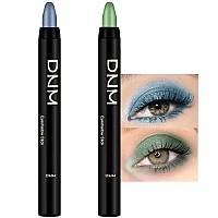 Evpct 2Pcs Cream Eyeshadow Sticks Set For Eyes Sky Blue Greenish Cyan Shimmer Eye Crayon Shadow Brightener Stick Pencil Pen Bu