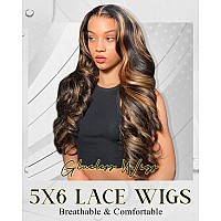 Arabella 5X6 Ready To Go Glueless Wigs Human Hair 1B30 Highlight Lace Front Wig Human Hair 210 Density Pre Cut Glueless Wigs H