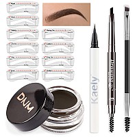 Evpct Eyebrow Stamp Pencil Kit For Eyebrows Makeup Brow Stamp Trio Kit With Waterproof Eyebrow Pencil Eyeliner Eyebrow Pomade