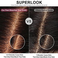 Superlook Real Bleached Knots Highlight Lace Front Wigs Human Hair 220 Density Balayage Glueless Wigs Human Hair 22 Inch 13X4 O