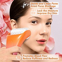 Ice Roller Gua Sha Set Skin Care For Face Wrinkles And Puffiness Self Facial Massage Toolsorange