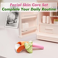 Ice Roller Gua Sha Set Skin Care For Face Wrinkles And Puffiness Self Facial Massage Toolsorange