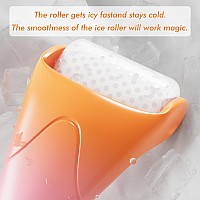 Ice Roller Gua Sha Set Skin Care For Face Wrinkles And Puffiness Self Facial Massage Toolsorange