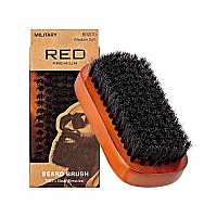 Red By Kiss Beard Brush With 100 Natural Boar Bristles For Men Premium Wooden Brush Beards Mustaches Grooming Shaving Comb T