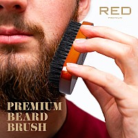 Red By Kiss Beard Brush With 100 Natural Boar Bristles For Men Premium Wooden Brush Beards Mustaches Grooming Shaving Comb T