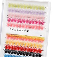 Bodermincer 11 Colors Mixed Tray 132 Clusters Colorful Lash Cluster 12Mm14Mm Mixed Wide Cluster False Eyelash Individual Cluste