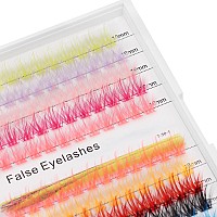 Bodermincer 11 Colors Mixed Tray 132 Clusters Colorful Lash Cluster 12Mm14Mm Mixed Wide Cluster False Eyelash Individual Cluste