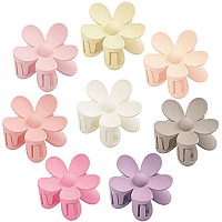 Flower Hair Clips Matte Nonslip Strong Hold Claw Clips For Thick Or Thin Hair 8 Large Cute Colors For Women And Girls