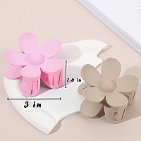 Flower Hair Clips Matte Nonslip Strong Hold Claw Clips For Thick Or Thin Hair 8 Large Cute Colors For Women And Girls