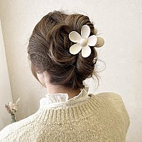 Flower Hair Clips Matte Nonslip Strong Hold Claw Clips For Thick Or Thin Hair 8 Large Cute Colors For Women And Girls