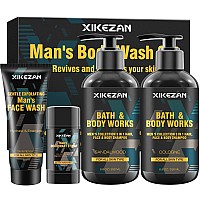 Gifts For Men Mens Body Wash Gift Set Cleansing Hydrating Skin Wface Wash Deodorant Sandalwood Cologne 3 In 1 Hair Face B