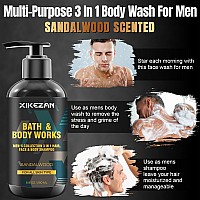 Gifts For Men Mens Body Wash Gift Set Cleansing Hydrating Skin Wface Wash Deodorant Sandalwood Cologne 3 In 1 Hair Face B