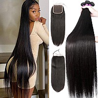 12A Straight Bundles With Closure Human Hair16 18 2014 Brazilian Human Hair Bundles With Closure 100 Unprocessed Virgin Quic