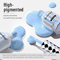 Beautpal Blue Gel Nail Polish 15Ml Soak Off Uv Led Pastel Gel Polish Nail Art Manicure Salon Diy At Home Color 132 Light Blue