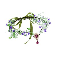 Vivivalue Forest Flower Crown Fairy Floral Headband Elf Headpiece For Women Girls Wedding Halloween Cosplay Party Renaissance Br