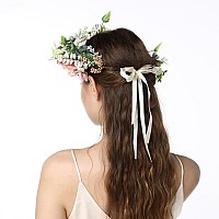 Vivivalue Fairy Floral Crown Woodland Elf Flower Headband Elven Wreath For Women Girls Halloween Wedding Cosplay Photo Props