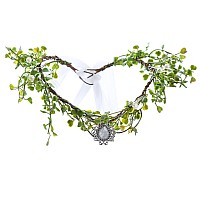 Vivivalue Fairy Flower Crown Floral Headband Elf Headpiece For Women Girls Wedding Cosplay Party Halloween Bridal Shower