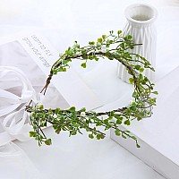 Vivivalue Fairy Flower Crown Floral Headband Elf Headpiece For Women Girls Wedding Cosplay Party Halloween Bridal Shower