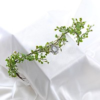 Vivivalue Fairy Flower Crown Floral Headband Elf Headpiece For Women Girls Wedding Cosplay Party Halloween Bridal Shower