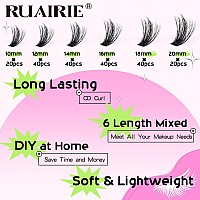 Lash Extension Kit Bond And Seal Eyelash Extensions Kit 200Pcs Wispy Fluffy Lash Clusters Kit Cd Curl Individual Lashes Kit By R