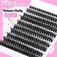 Lash Extension Kit Bond And Seal Eyelash Extensions Kit 200Pcs Wispy Fluffy Lash Clusters Kit Cd Curl Individual Lashes Kit By R